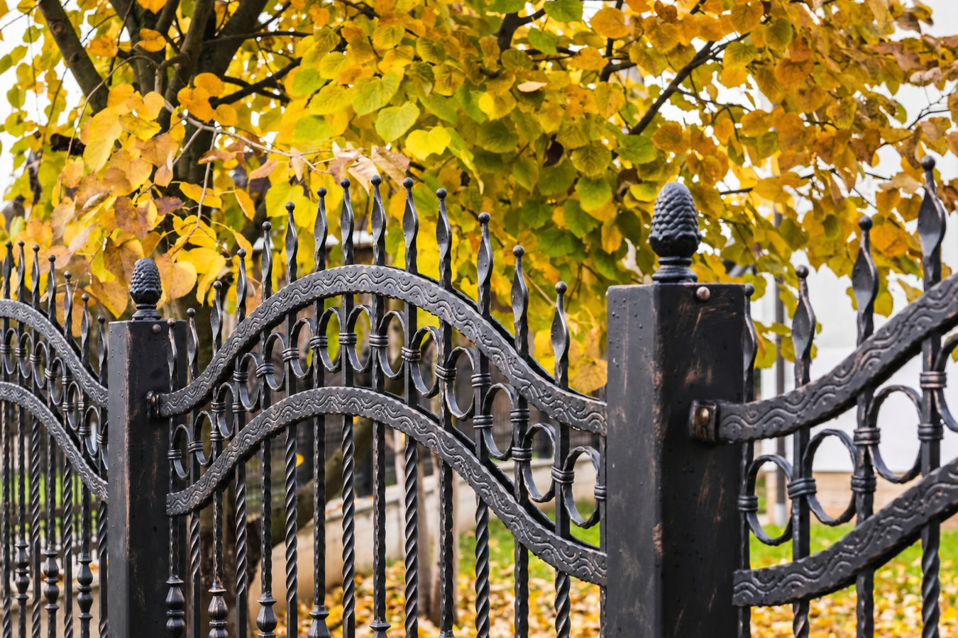 Ornamental iron fence installation